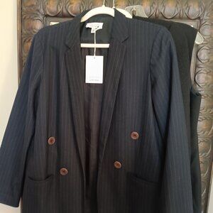& Other Stories NWT Women's Black & White Pin Stripe Double Breast Blazer